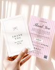 Business Thank You Card Canva Template | Coquette Pink Bows | Brit - Trendy Fox Studio