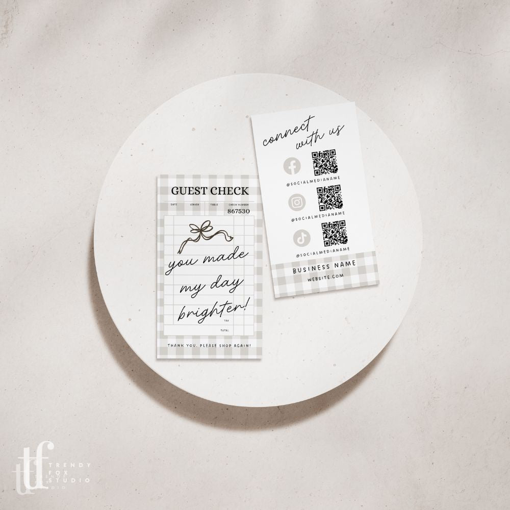 Social Media Connect with Us QR Code Business Card Canva Template | Lula - Trendy Fox Studio