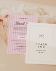 Business Thank You Card Canva Template | Coquette Pink Bows | Brit - Trendy Fox Studio