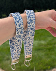 Wristlet Keychain | Vintage Blue Floral - Trendy Fox Studio