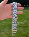 Wristlet Keychain | Vintage Blue Floral - Trendy Fox Studio