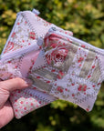 Mini Wallet | Vintage Sage & Rose Patchwork - Trendy Fox Studio
