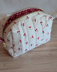 Carry - All Boxy Pouch | Cherry Dots (White) - Trendy Fox Studio