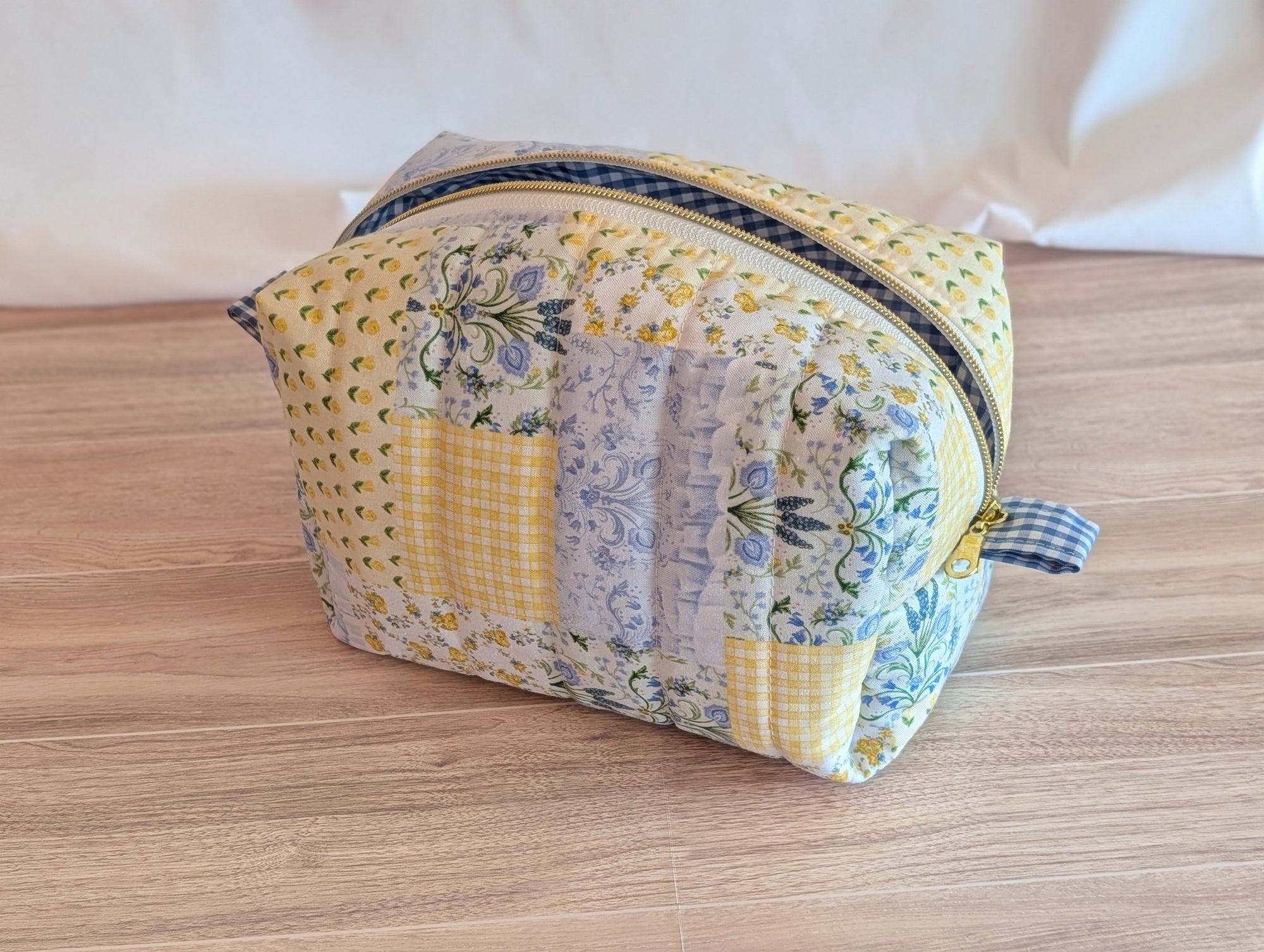 Carry - All Boxy Pouch | Yellow & Green Patchwork - Trendy Fox Studio