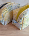 Carry - All Boxy Pouch | Yellow & Green Patchwork - Trendy Fox Studio