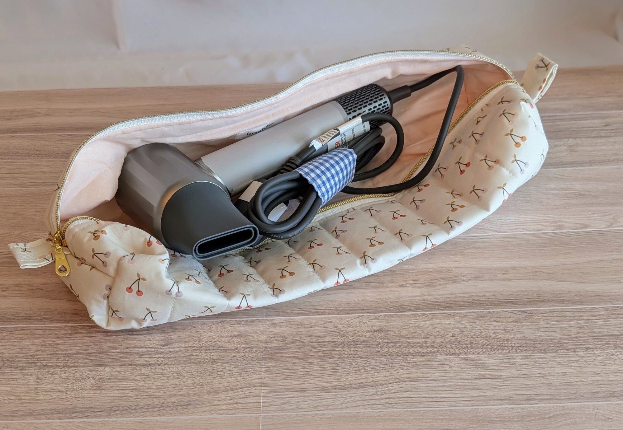 Hair Tool Pouch | Pastel Cherries - Trendy Fox Studio