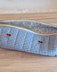 Hair Tool Pouch | Cherry Blue Gingham - Trendy Fox Studio