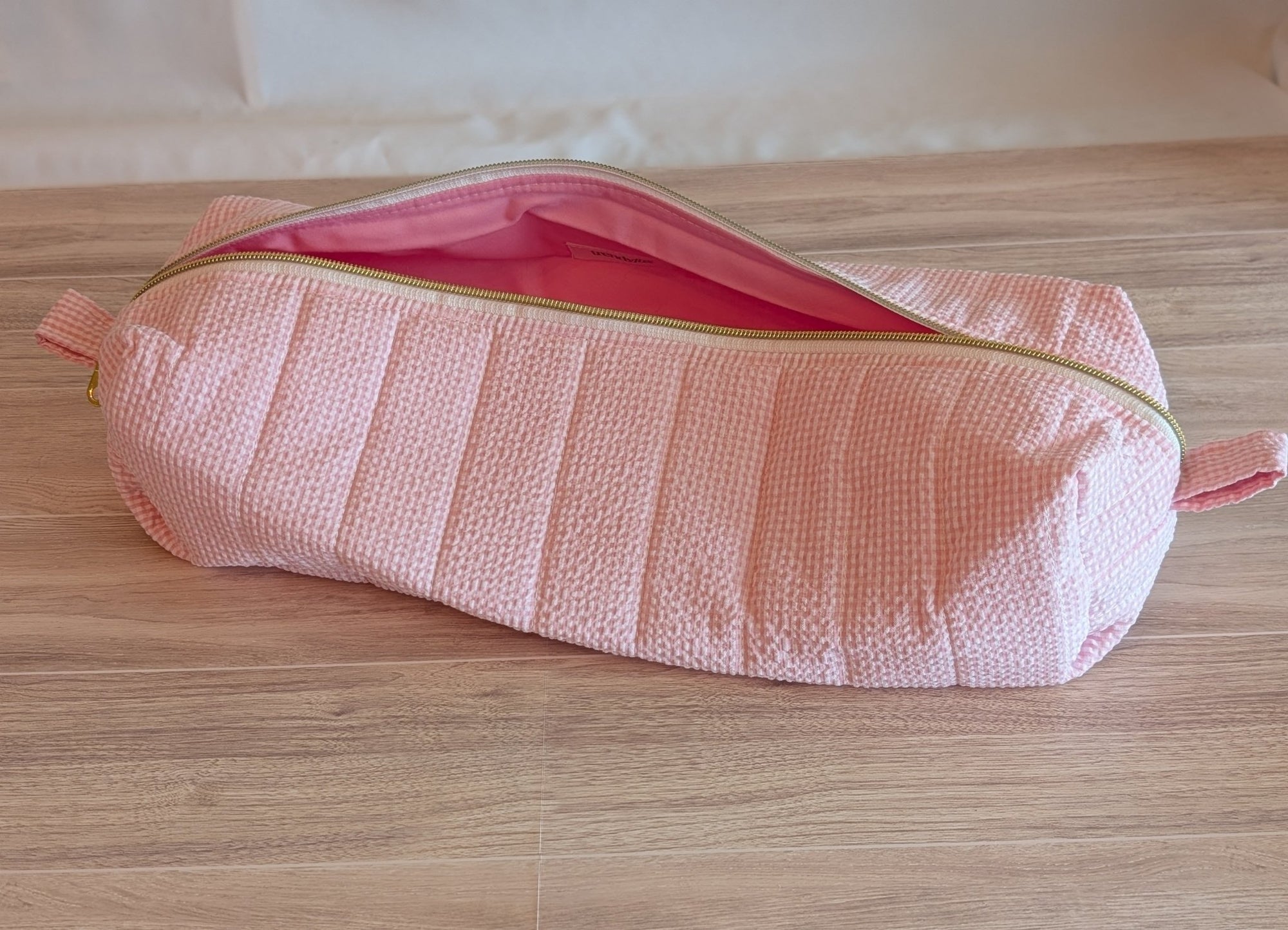 Hair Tool Pouch | Pink Seersucker - Trendy Fox Studio