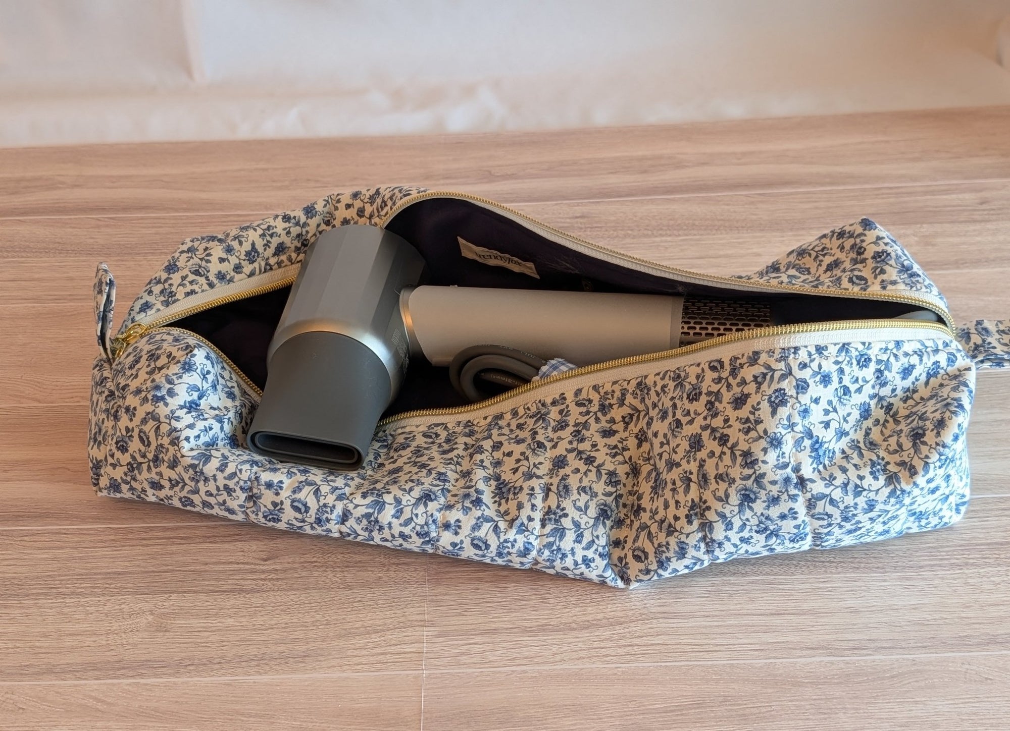 Hair Tool Pouch | Vintage Blue Floral - Trendy Fox Studio