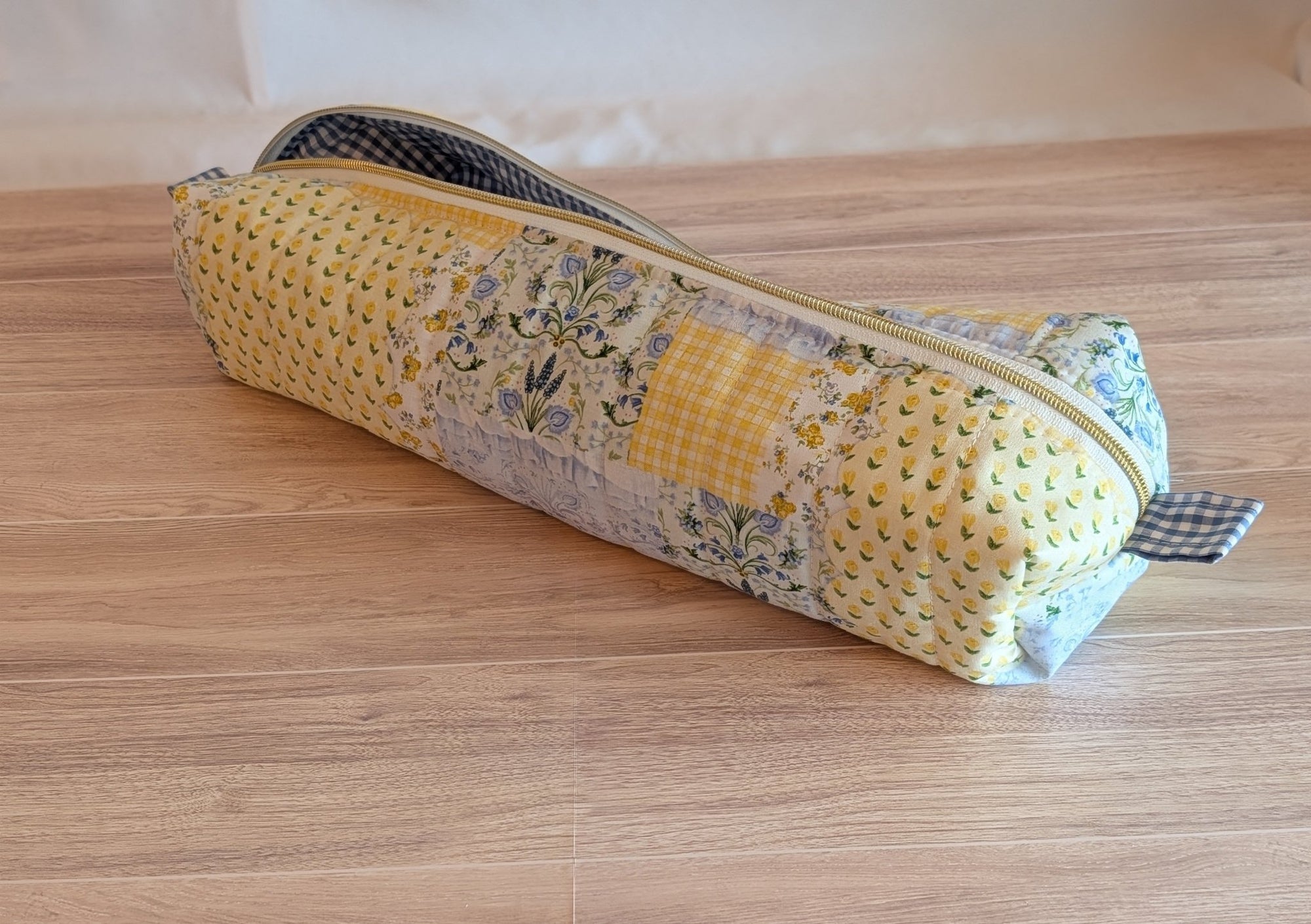 Hair Tool Pouch | Yellow & Green Patchwork - Trendy Fox Studio