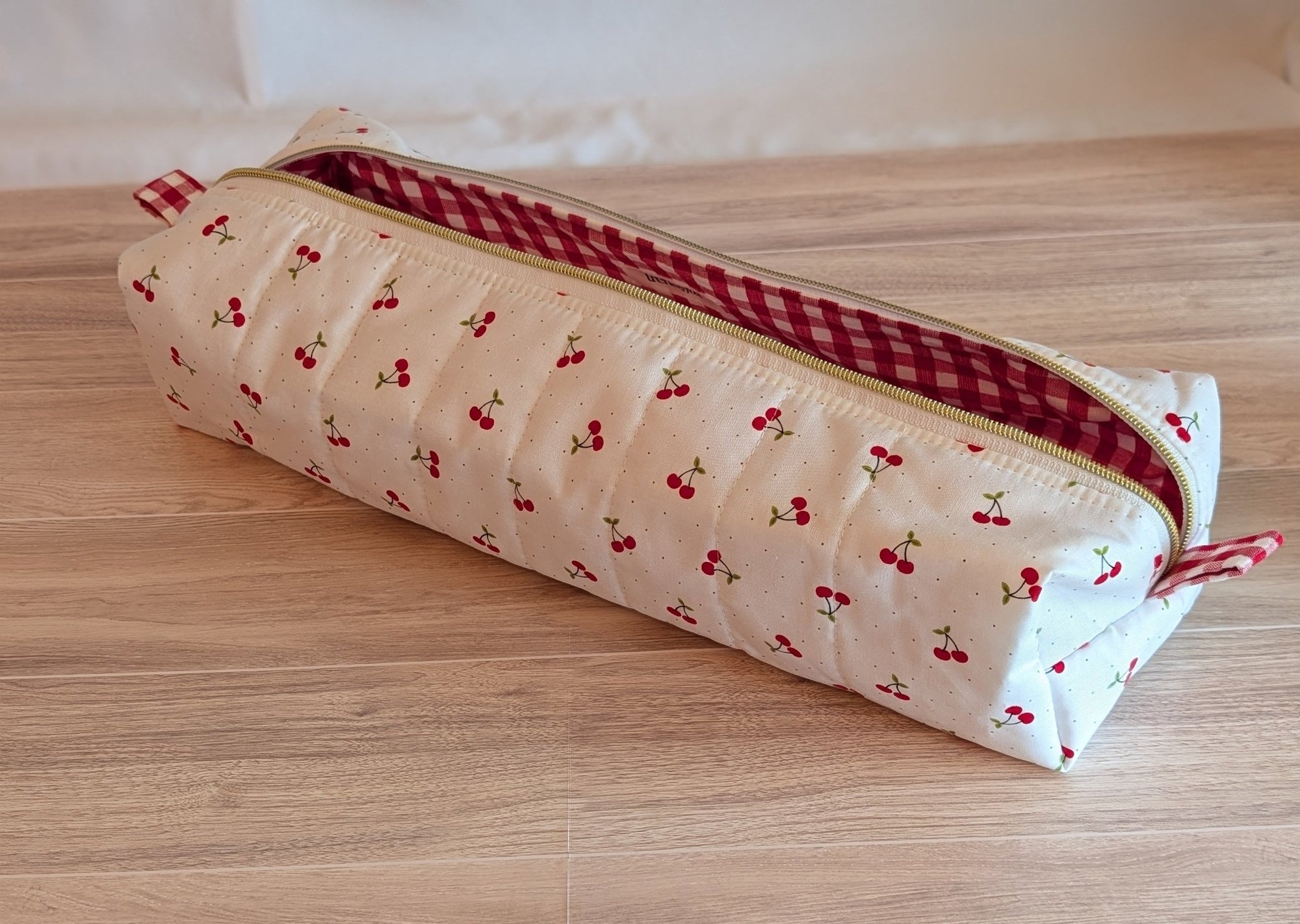 Hair Tool Pouch | Cherry Dots (White) - Trendy Fox Studio