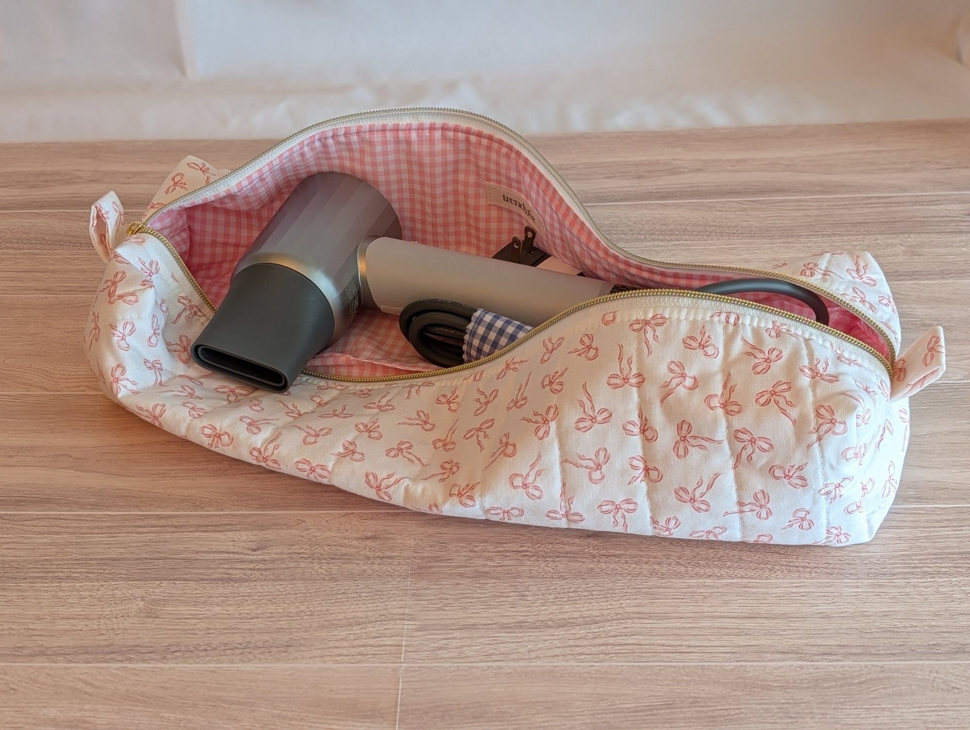 Hair Tool Pouch | Pink Bows - Trendy Fox Studio