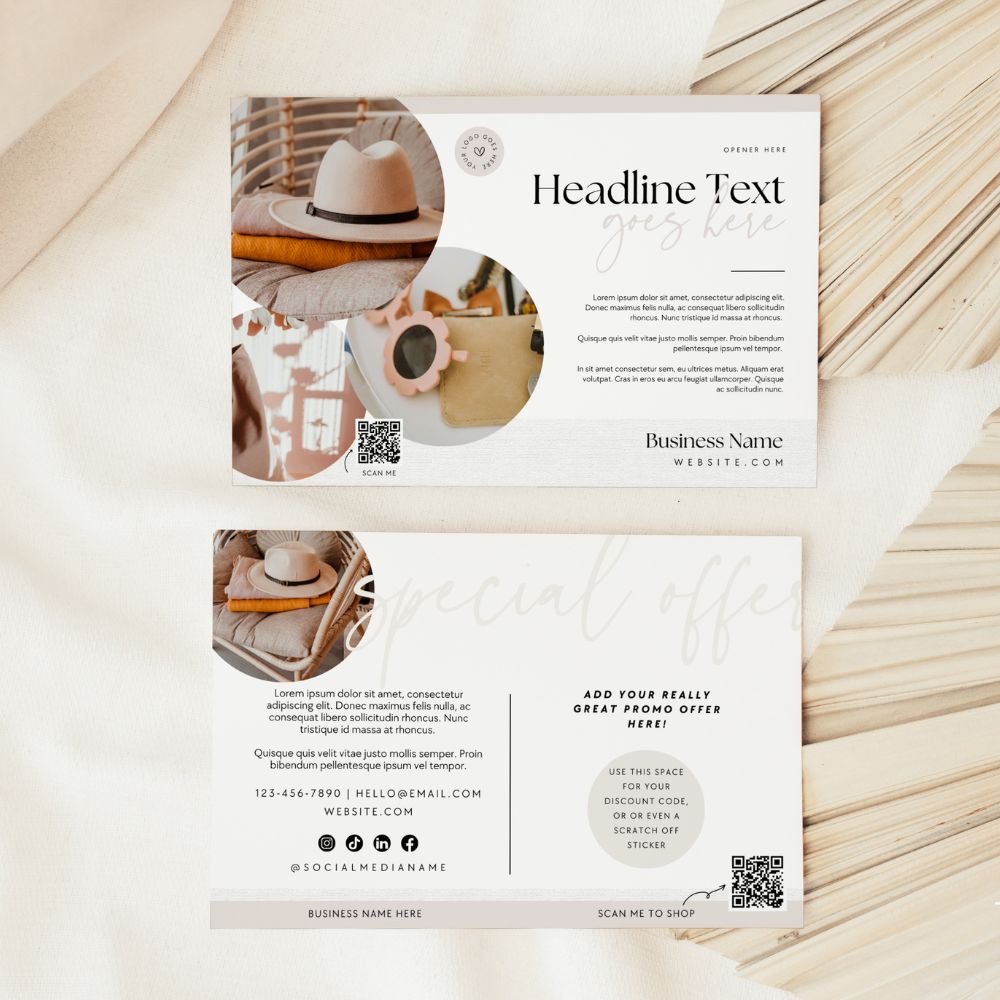 Wholesale Postcard Canva Template | Marketing Flyer | Editable Business Promo Card with QR Code - Trendy Fox Studio