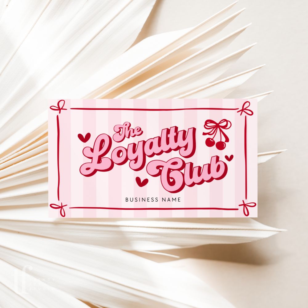 Loyalty Card Canva Template | Coquette Cherry - Trendy Fox Studio