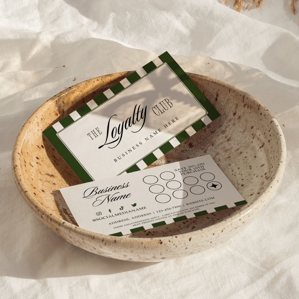Loyalty Card Canva Template | Old Money Vintage | Lorna - Trendy Fox Studio