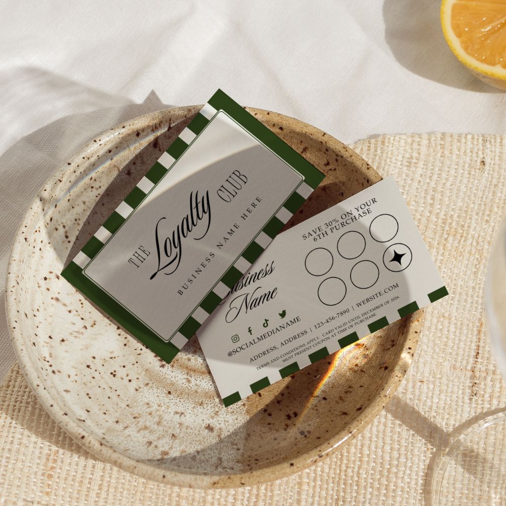 Loyalty Card Canva Template | Old Money Vintage | Lorna - Trendy Fox Studio