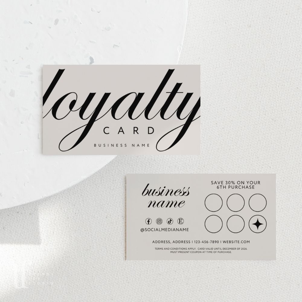 Loyalty Card Canva Template | Modern Luxury | Wynn - Trendy Fox Studio