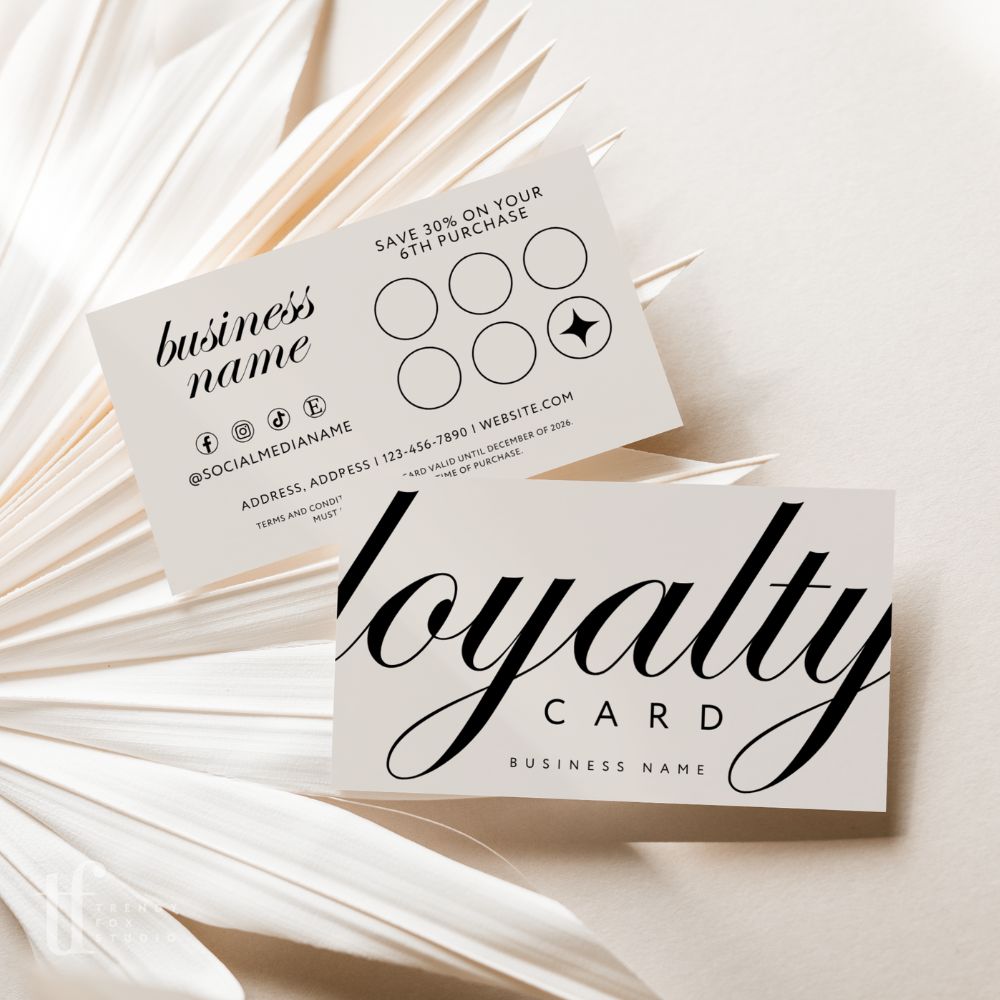 Loyalty Card Canva Template | Modern Luxury | Wynn - Trendy Fox Studio