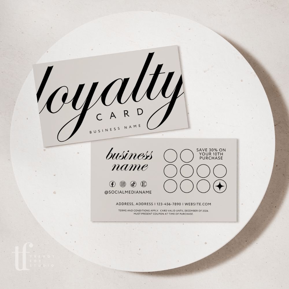 Loyalty Card Canva Template | Modern Luxury | Wynn - Trendy Fox Studio