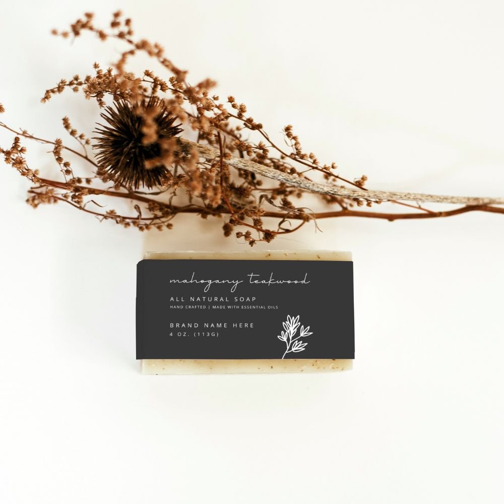 Soap Bar Wrap Label Canva Template - Trendy Fox Studio