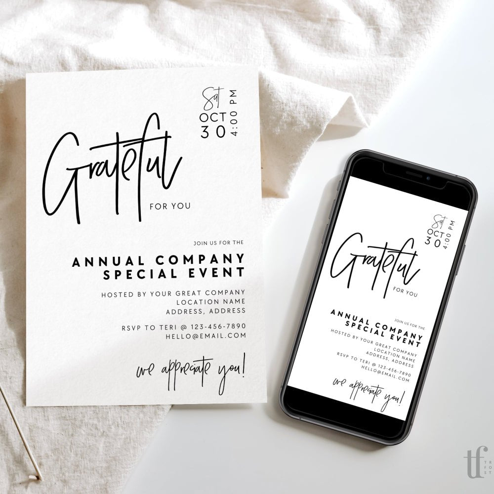 Company Party Business Invitation Canva Template | Dusk - Trendy Fox Studio