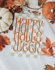 Aesthetic Checkered Halloween Business Thank You Card Editable Canva Template - Trendy Fox Studio