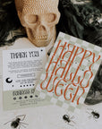 Aesthetic Checkered Halloween Business Thank You Card Editable Canva Template - Trendy Fox Studio