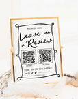 Ask For A Review Sign Canva Template, Whimsical Hand Drawn Wavy Border | Rose - Trendy Fox Studio