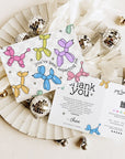 Balloon Dogs Rainbow Business Thank You Card with QR Code Canva Template - Trendy Fox Studio