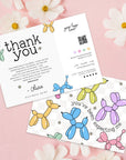 Balloon Dogs Rainbow Business Thank You Card with QR Code Canva Template - Trendy Fox Studio