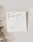 Blush Boho Square Business Thank You Card Canva Template | Mae - Trendy Fox Studio