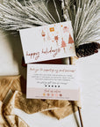 Boho Christmas Business Thank You Card Canva Template | Pastel Pink & Red - Trendy Fox Studio