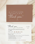 Boho Clothing Care and Thank You Card Canva Template | Amiri - Trendy Fox Studio