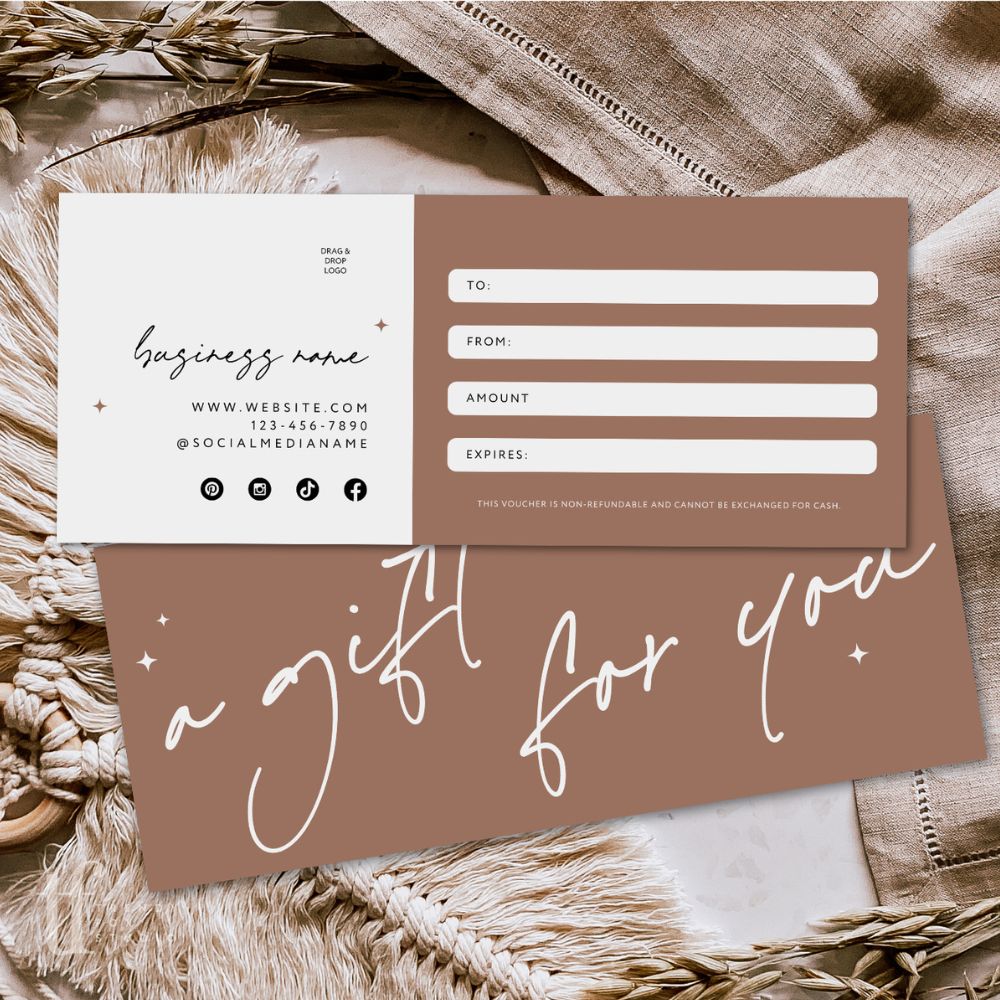 Boho Gift Certificate Canva Template | Amiri - Trendy Fox Studio