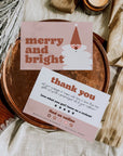 Boho Santa Christmas Business Thank You Card Canva Template - Trendy Fox Studio