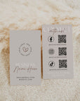 Boho Social Media Connect with Us QR Code Business Card Canva Template | Nora - Trendy Fox Studio