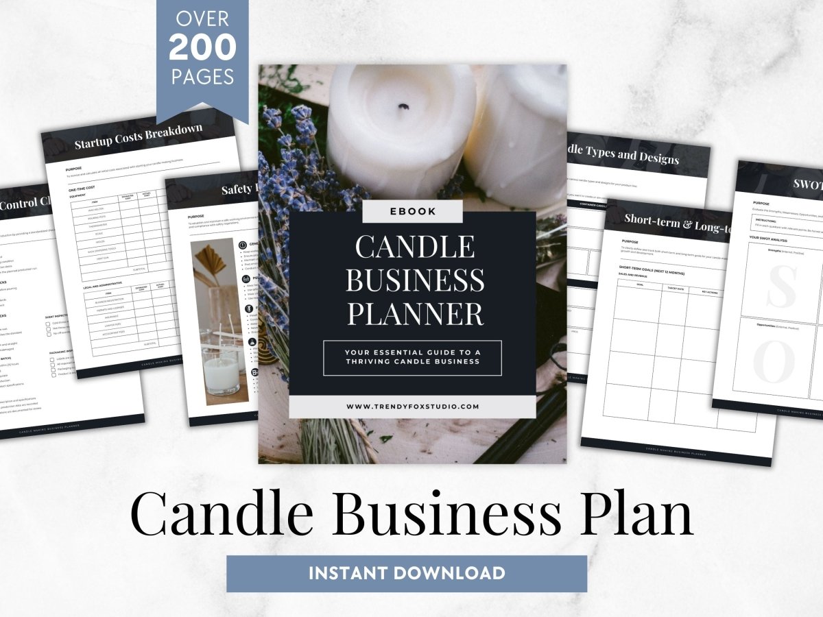 Candle Business Planner & Guide, Candle Making Startup Planner, Goal Setting, Budget Planning, & More! - Trendy Fox Studio