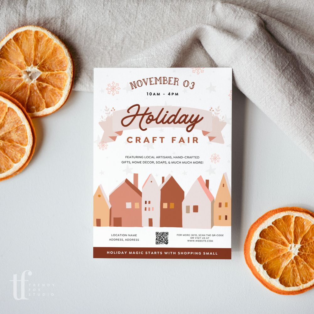 Christmas Craft Fair Event Flyer Canva Template - Trendy Fox Studio