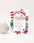 Christmas Pop - Up Event Flyer with QR Code Canva Template | Kitsch Disco Christmas - Trendy Fox Studio