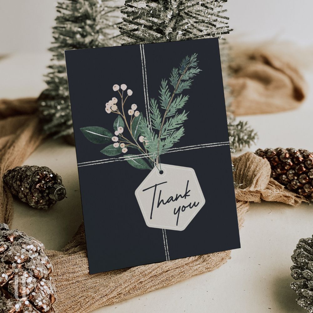 Christmas Small Business Thank You Card Canva Template - Trendy Fox Studio