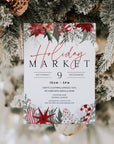 Classic Christmas Pop - Up Event Flyer Canva Template | Winter Greenery & Flowers - Trendy Fox Studio