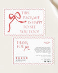 Coquette Bow Business Thank You Card Canva Template | Rose - Trendy Fox Studio