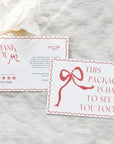 Coquette Bow Business Thank You Card Canva Template | Rose - Trendy Fox Studio