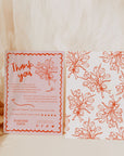 Coquette Bows Handdrawn Wavy Border Business Thank You Card Canva Template | Cielo - Trendy Fox Studio