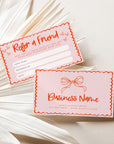 Coquette Bows Refer A Friend Discount Card Canva Template | Cielo - Trendy Fox Studio