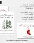 Cozy Christmas Watercolor Holiday Candle Label Canva Template - Trendy Fox Studio