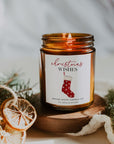 Cozy Christmas Watercolor Holiday Candle Label Canva Template - Trendy Fox Studio