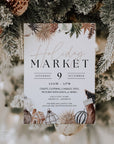 Cozy Rustic Christmas Pop - Up Event Flyer Canva Template - Trendy Fox Studio