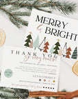 Cute Boho Christmas Business Thank You Card Canva Template - Trendy Fox Studio