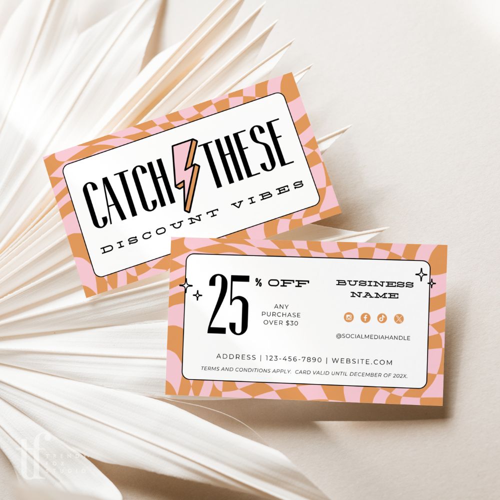 Cute Colorful Coupon Card, Discount Card Canva Template | Brooks - Trendy Fox Studio